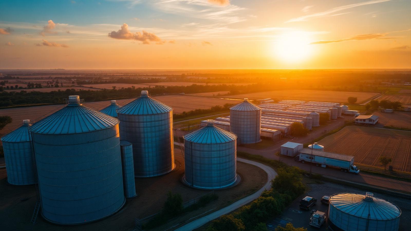 Silos de armazenamento da Abitec
